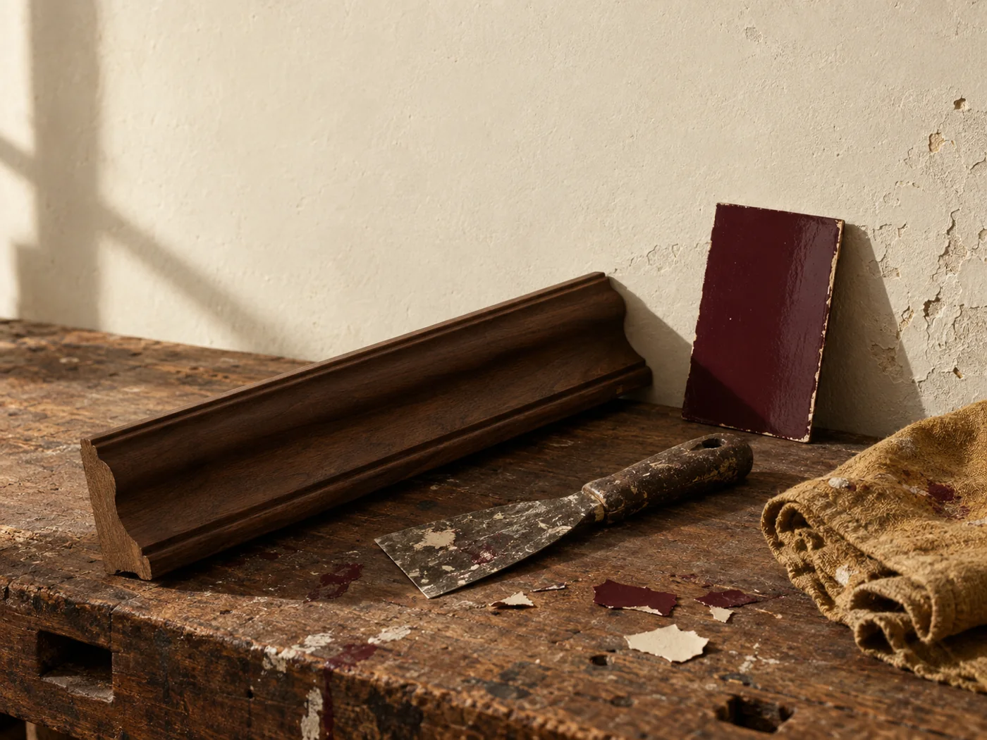 Concept study of wood moulding and workshop materials